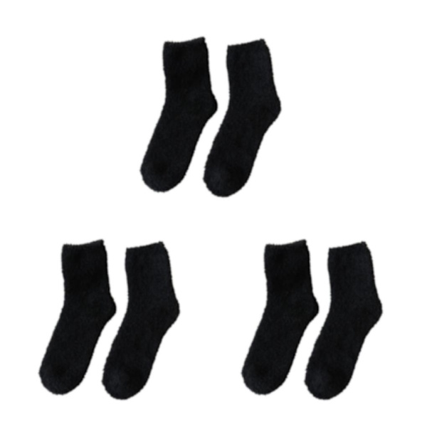 1/2/3/5 10 stycken extra tjocka och elastiska mjuka strumpor Black 3PCS