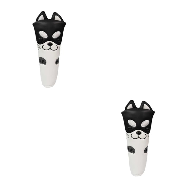 1/2/3 Dog Pattern För Golf Putter Headcover Cover för Black 2PCS