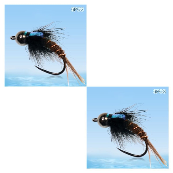 1/2/3/5 6 st 8 1012 flugfiskeflugor Premium Tungsten Bead Head 8# hook 6 pcs 2PCS