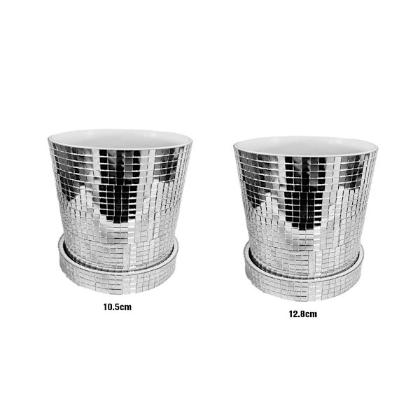 1/2/3 glasspegel lysande keramisk planteringskruka Daglig dekoration 12.8cm 1 Pc