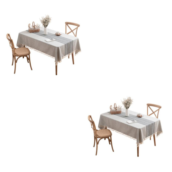 1/2 Elegant och tålig duk för hem och restaurang grey 135*135cm,1 2PCS