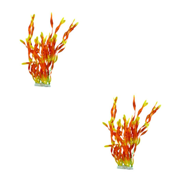1/2 Fishtank Artificiell vattenväxt dekorativa simuleringsväxter Red 2PCS