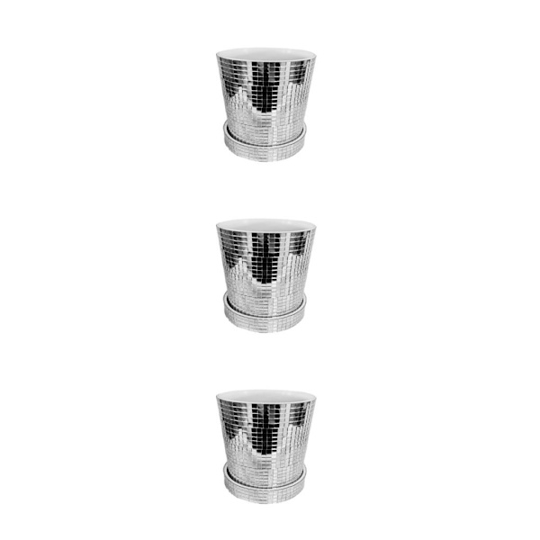 1/2/3 glasspegel lysande keramisk planteringskruka Daglig dekoration 12.8cm 3PCS