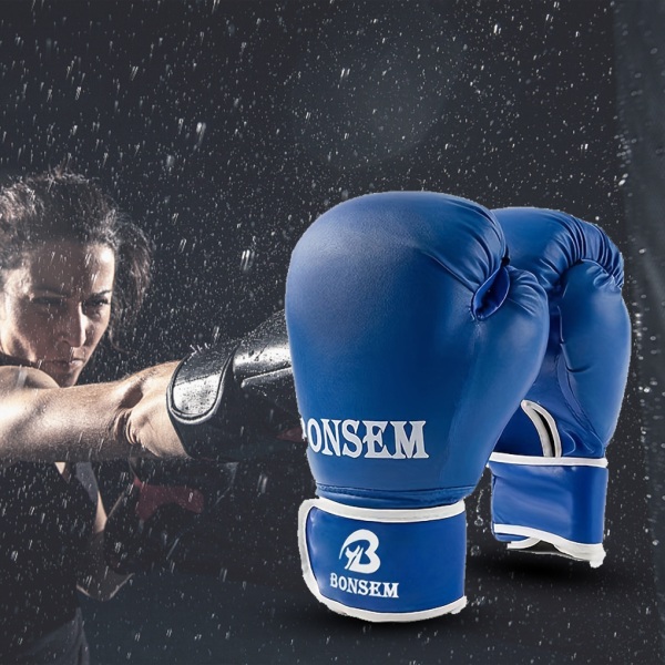 PU Läder Training Sparring Handskar För Kickboxning Bekväm 10OZ-B1 Red