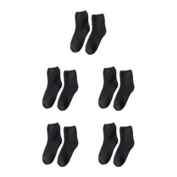 1/2/3/5 10 stycken extra tjocka och elastiska mjuka strumpor Deep Grey 5PCS