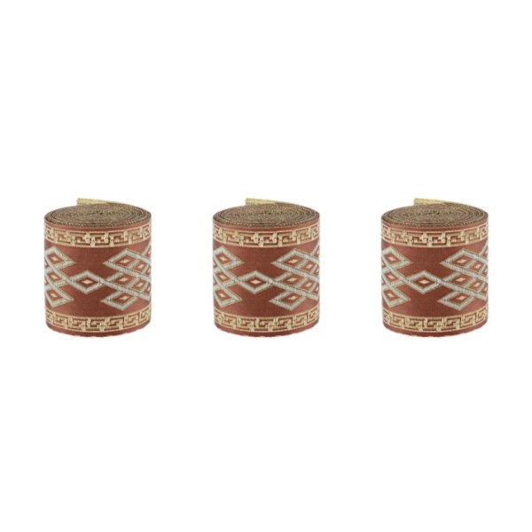 1/2/3/5 5 meter/ 5,5 Yds Jacquard Trim Wide Woven Border Ribbon Red Brown 6cm x 5M 3Set
