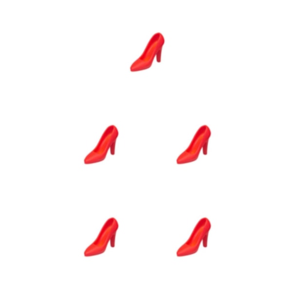 1/2/3/5 1:12 Kvinnliga högklackade skor för kvinnlig action Red 2cm 5PCS