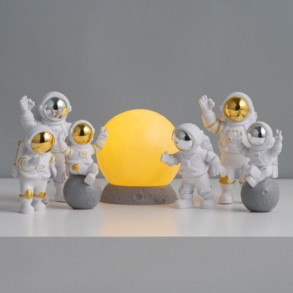 1/2/3/5 4st Astronautfigurer Set Heminredning Söt Sstronaut Gold Yellow 1Set