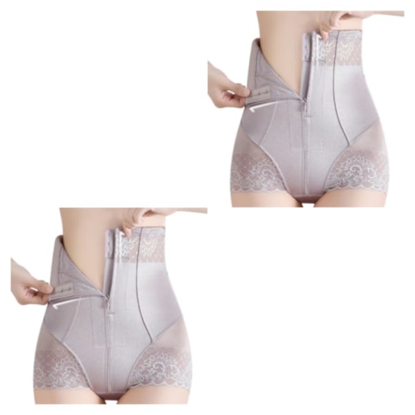 1/2/3/5 Bekväma och andningsbara kvinnor Shapewear för magen gray purple M 2Set