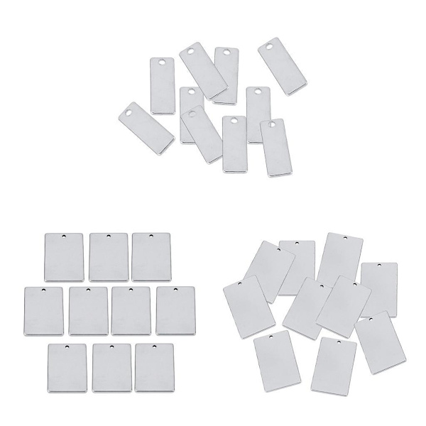 1/2/3/5 10 bitar metall platt rektangel blank stämpling För Silver 20x30mm 1Set