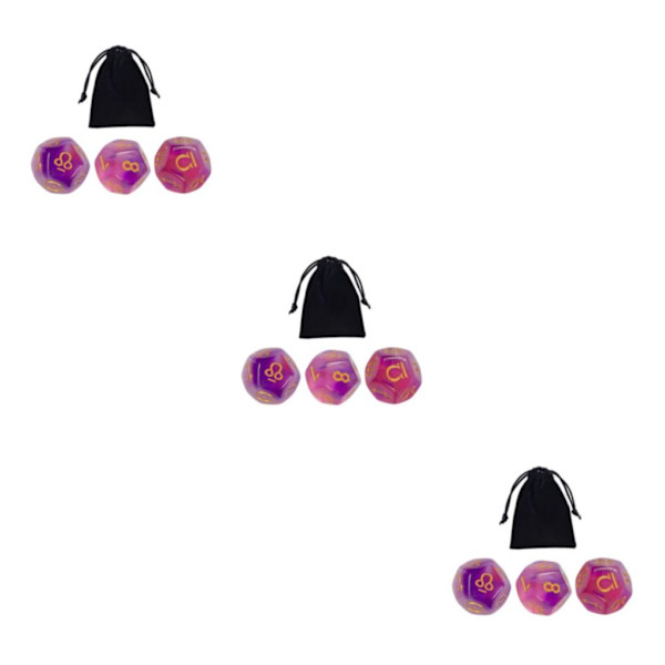 1/2/3/5 3st Akryl Astrologiska Tärningar Konstellationstärningar för Style G 3Set