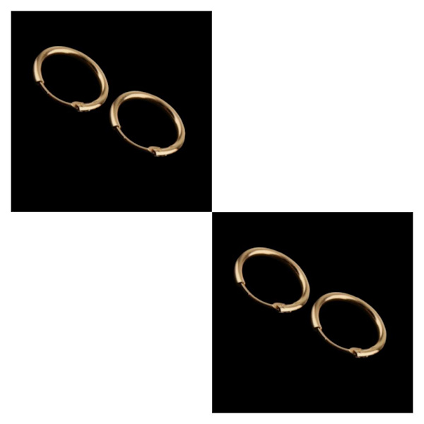 2/3 12 mm x 1,5 mm gångjärnsförsedda sovörhängen Hoops Kopparörhängen 2Set