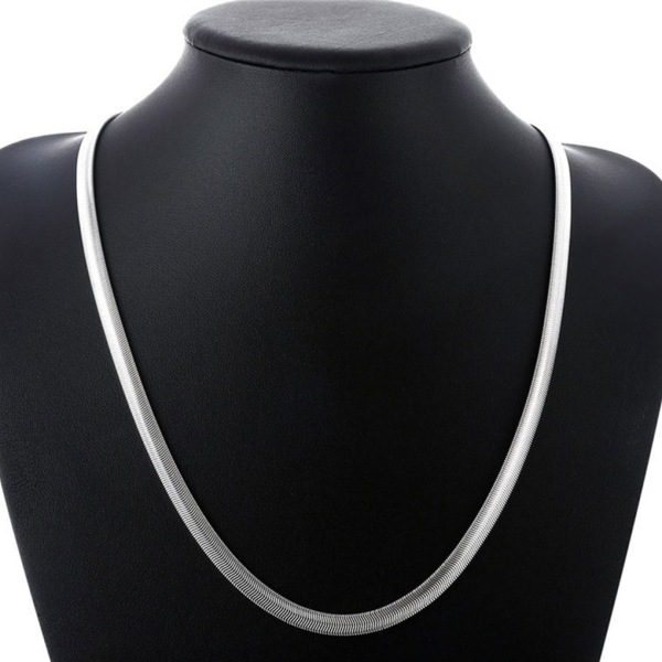 1/2/3/5 Statement-Making Silver Flat Snake Chain Halsband silver 45cm 1Set