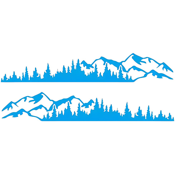 1/2/3/5 2 st PVC Mountain Forest Car Stickers Lätt att installera blue 1Set