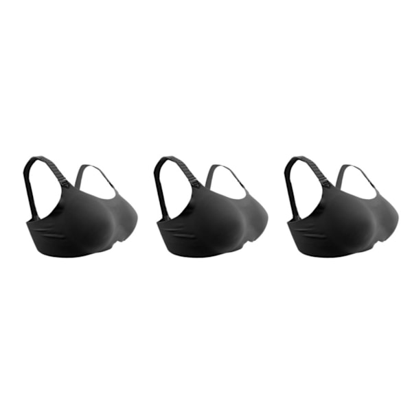 1/2/3 Sexig Special Pocket BH För Silikon Bröst Form Falsk BH Black 75C 3Set
