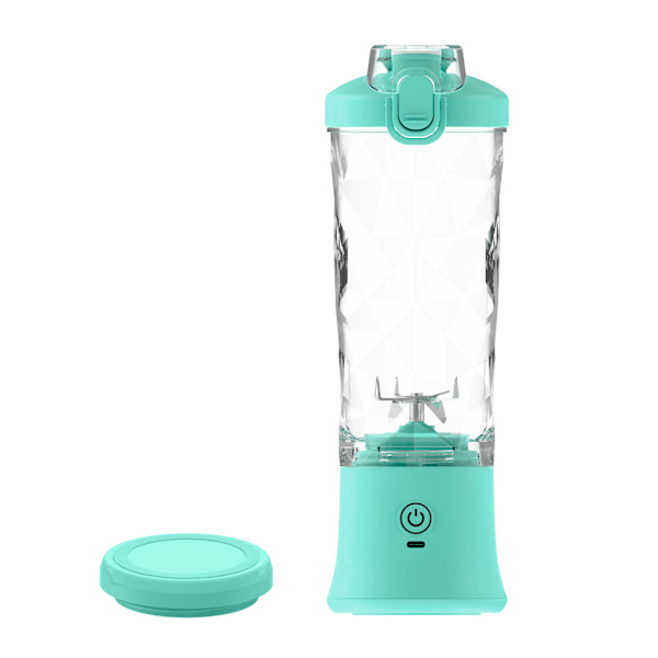 USB laddning Bärbar Juicer 600ml Multifunktionell med hög kapacitet blue-green