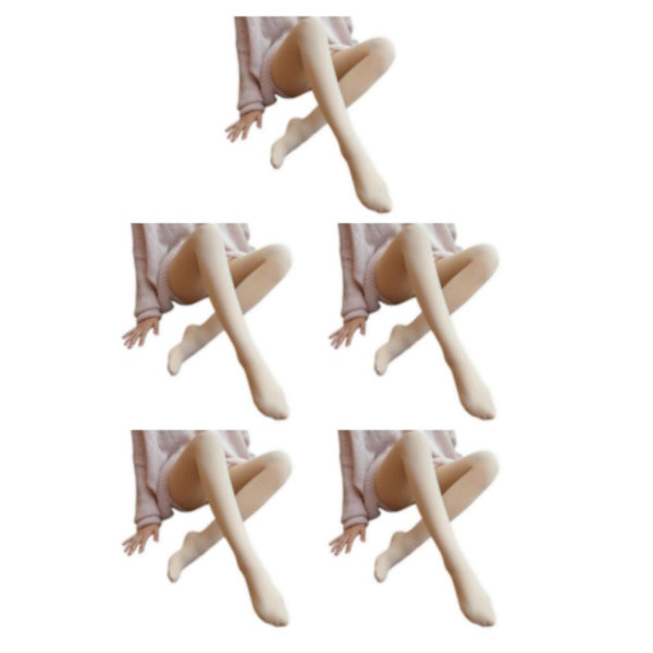 1/2/3/5 Dam Strumpbyxor Legging Stretch Tights En one size skin color With feet 5Set