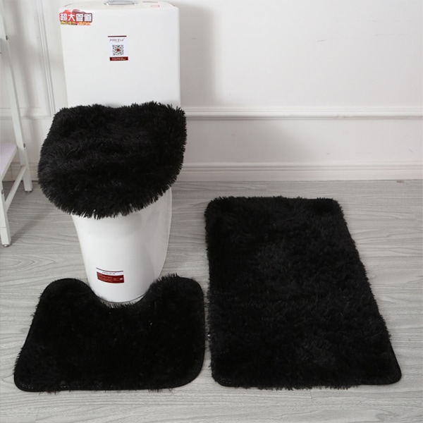 3st PU Mjuk Textur Stark Vattenabsorption Toalettmatta Set För Grey