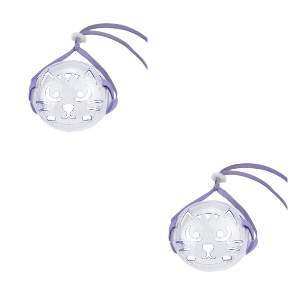1/2 set Mesh andningsbart kattmunkorg Bekväm säkerhet purple M 2PCS