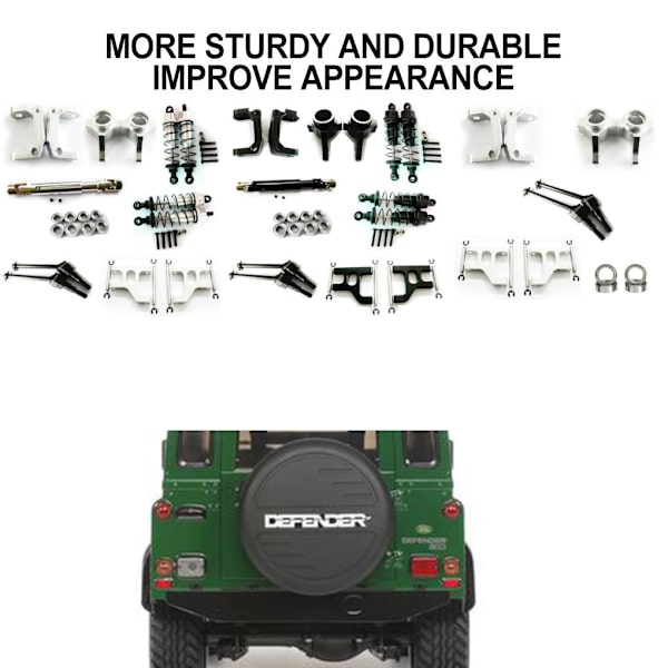 RCGOFOLLOW främre bakre portalaxel DIY Kit CNC bearbetad Rc fram Silver