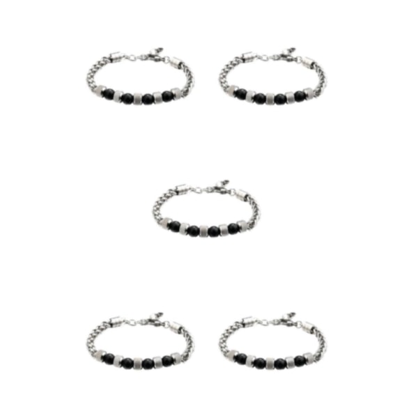 1/2/3/5 mångsidigt beaded kedja armband med fashionabla accenter black agate 5Set