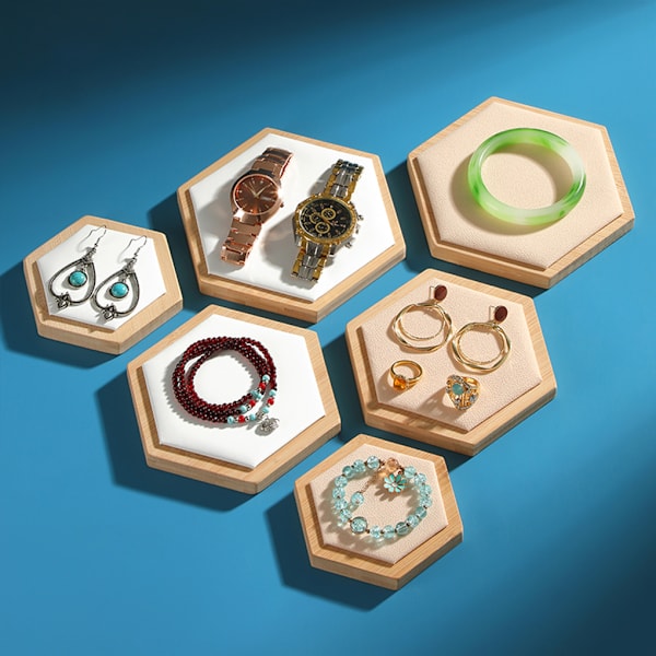 1/2/3 3pack/lot Utsökt Craft Hexagon Armband Display bricka White 1Set