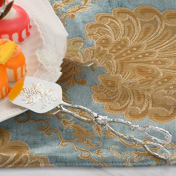 1/2 kökstång Matserveringstång Dessertklämma Square Silver 1Set