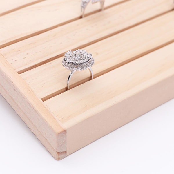 10 rader Ring Display Hållare Smycken Organizer Stativ Bänkskiva