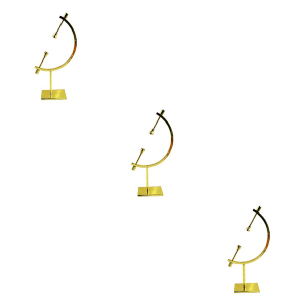 1/2/3/5 Sphere Holder Display Stand Ornament Glas Ball Holder Gold S 100x40x150mm 3Set