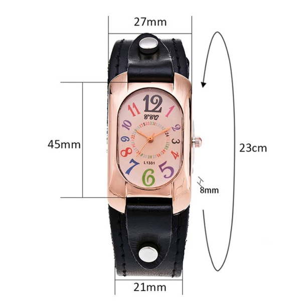 1/2 Precise Vintage Quartz Watch med justerbar läderrem 1Set