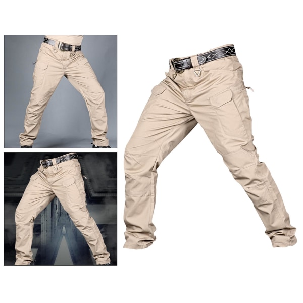 Herr Streetwear Casual Cargo Arbetsbyxor Amy Byxor Multi Khaki M