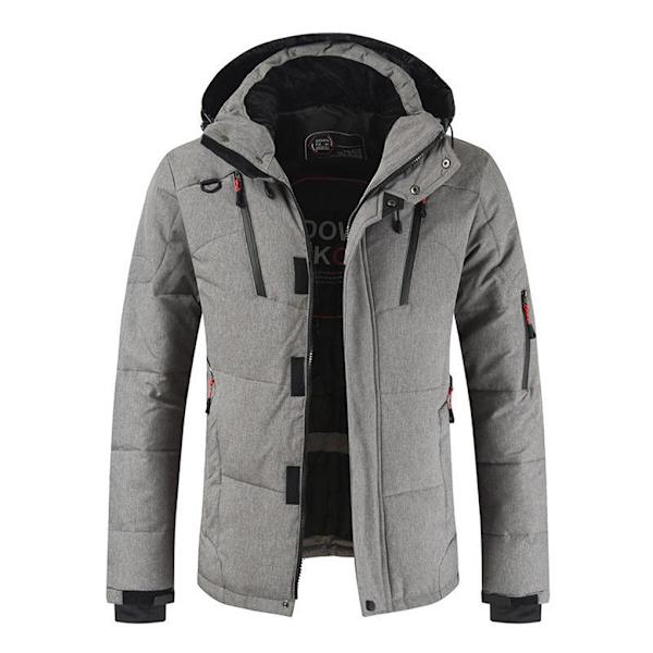 Herr dunjacka för ultimat värme och stil varm huva grey 2XL