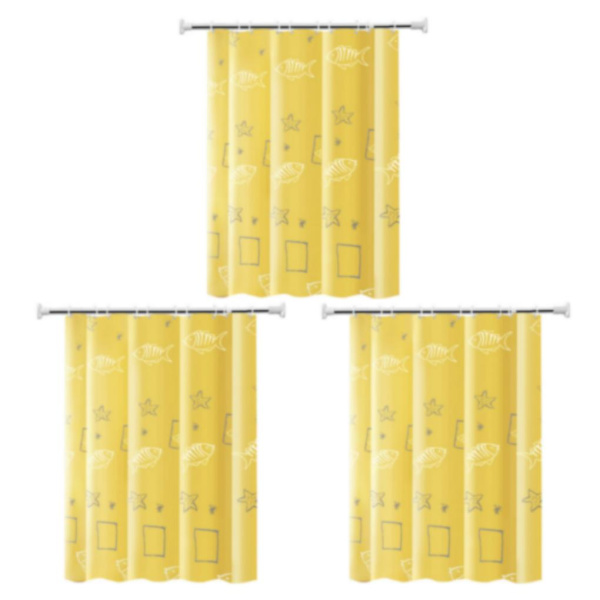 1/2/3 Gula polyestertyggardiner Vattentäta och varma mjuka 240W-200H 3PCS