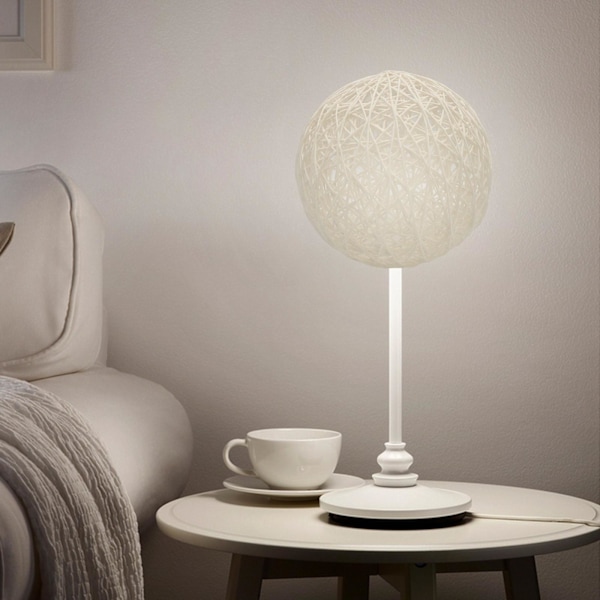 Vävd Pendelljusskärm Lampbur Rottingkula Lampskärm för White 15cm