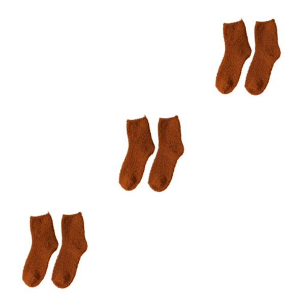 1/2/3/5 10 stycken extra tjocka och elastiska mjuka strumpor Coffee 3PCS