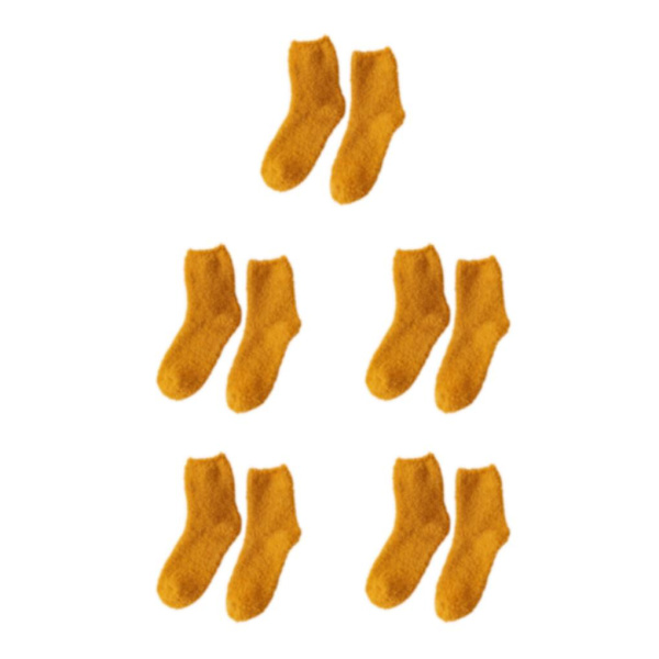 1/2/3/5 10 stycken extra tjocka och elastiska mjuka strumpor Yellow 5PCS