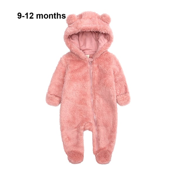 Varm och lätt att bära Baby Vinter Jumpsuit med Luva Lämplig pink 9-12months