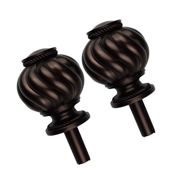 1/2/5 2 delar gardinstångsslut 3/4 tums ersättning för rummet dark brown 2 pcs 1 Pc