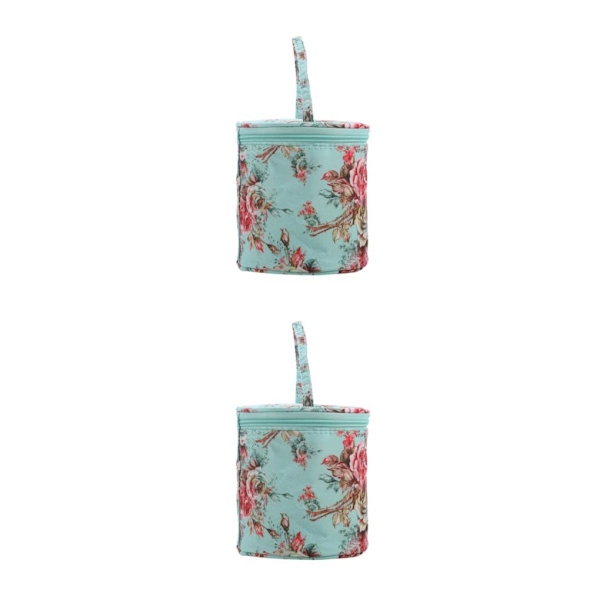 1/2 Resegarn Förvaringsväska Tote Small Holder Case Present för Flower 14 x 15cm 2Set