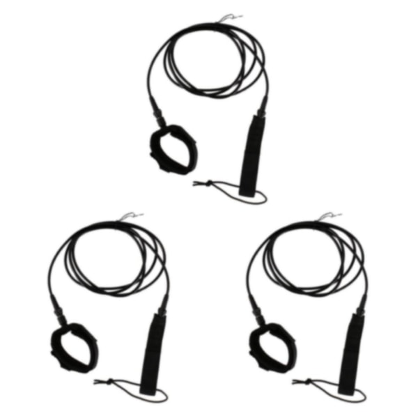 1/3 surfbräda koppel Surfing koppel String Ben Rep Sladd Kalv Black 4 inch 3PCS
