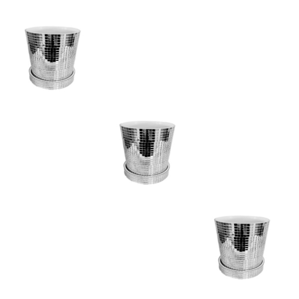 1/2/3 glasspegel lysande keramisk planteringskruka Daglig dekoration 12.8cm 3PCS