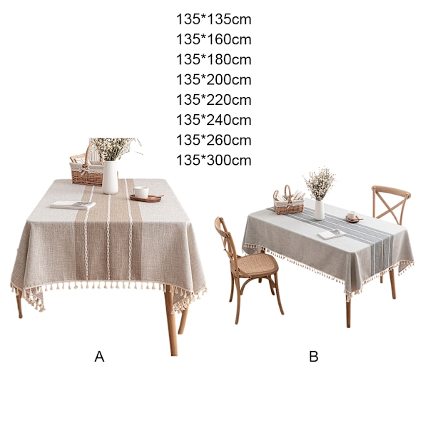 1/2 Elegant och tålig duk för hem och restaurang grey 135*300cm,1 1 Pc