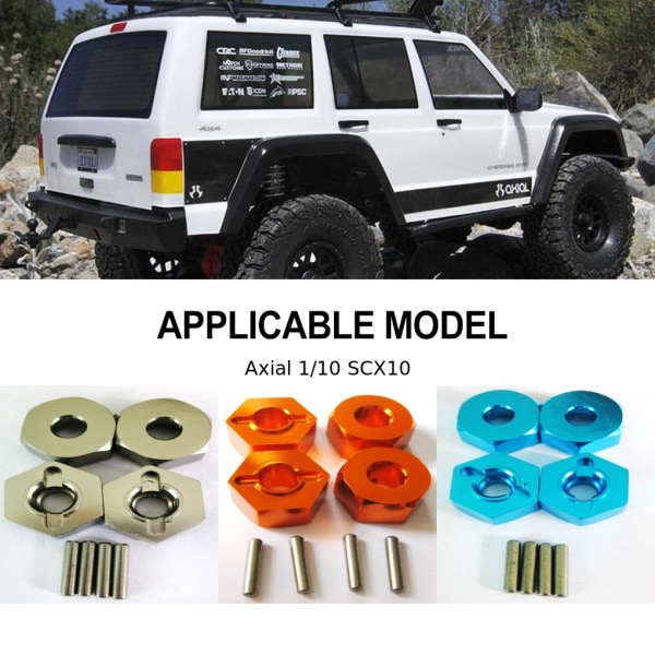 Aluminiumlegering starkt hjul sexkantsfäste för 1/10 AXIAL SCX10 RC Green