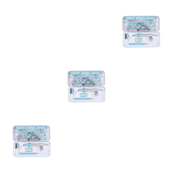 1/3 Math Geometry Kit 8st Studenttillbehör Gradskiva för 3Set