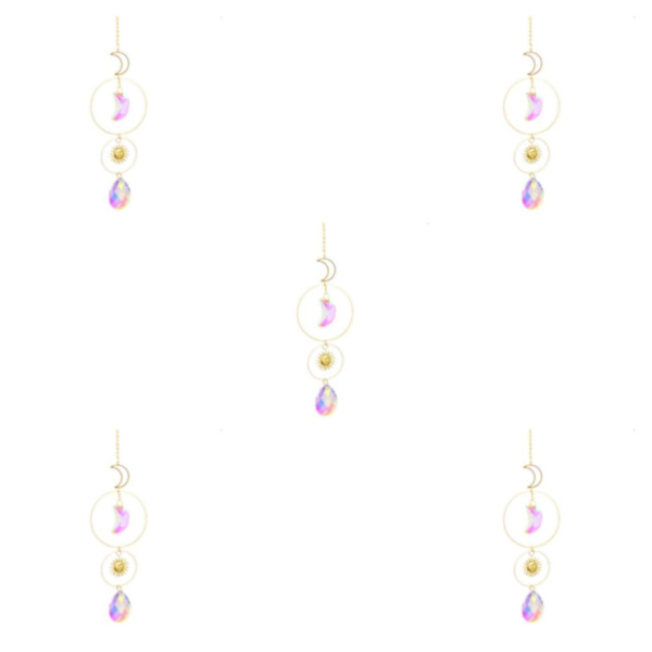 1/2/3/5 Crystal Balkong Fönsterhängande Dekor Vägg Rainbow Maker Model 3 40cm 5Set