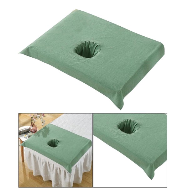 1/2/3/5 Cotton SPA Halvt cover Skönhetssalong Säng Ansiktshål Dark Green 50x70cm 1Set