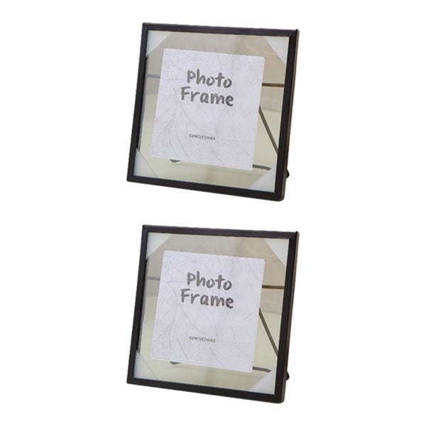 1/2/3 För Creative Nordic Metal Glas Photo Frame Crafts Home S Black 2Set