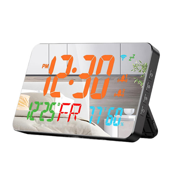 Elektronisk väckarklocka bord med justerbar ljusstyrka digital Orange lamp mirror