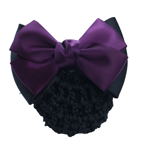 1/2/3/5 tyg lätt att bära Elastiska hårnät för moderiktiga Two Bows-dark purple 1Set