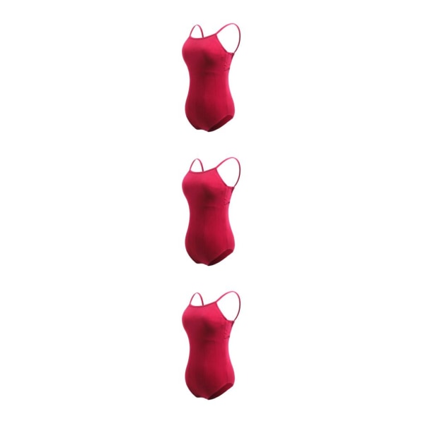 1/2/3 Dance Body Balett Leotard Dansoutfit Andas Wine Red S 3PCS